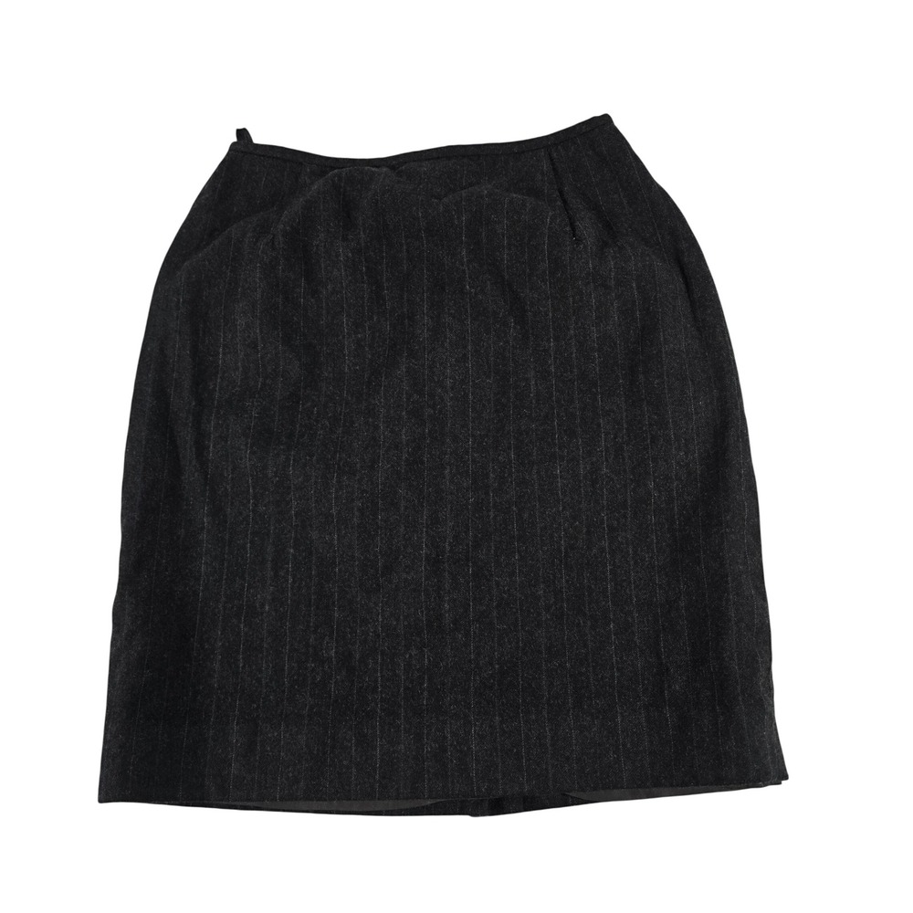 Lauren Ralph Lauren Petite Gray Pinstripe Wool Pencil Skirt 6P Professional Work